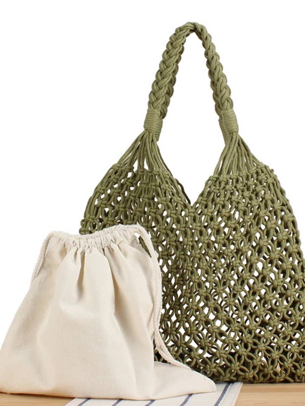 Sac crochet coton avec trousse amovible pour la vente par susurros de madera