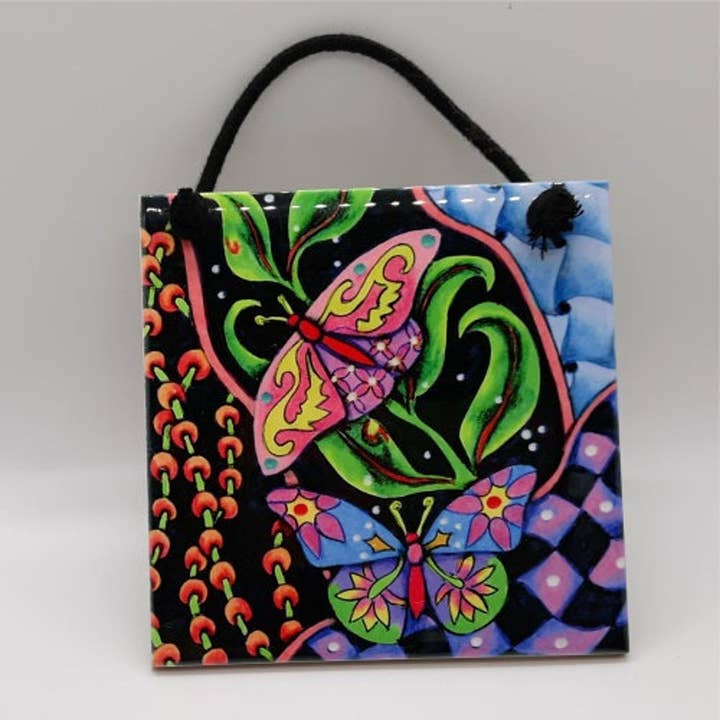 Tropisk Butterfly keramiske fliser for engroshandel hos Florida Vibes Art / Mungo Key Designs