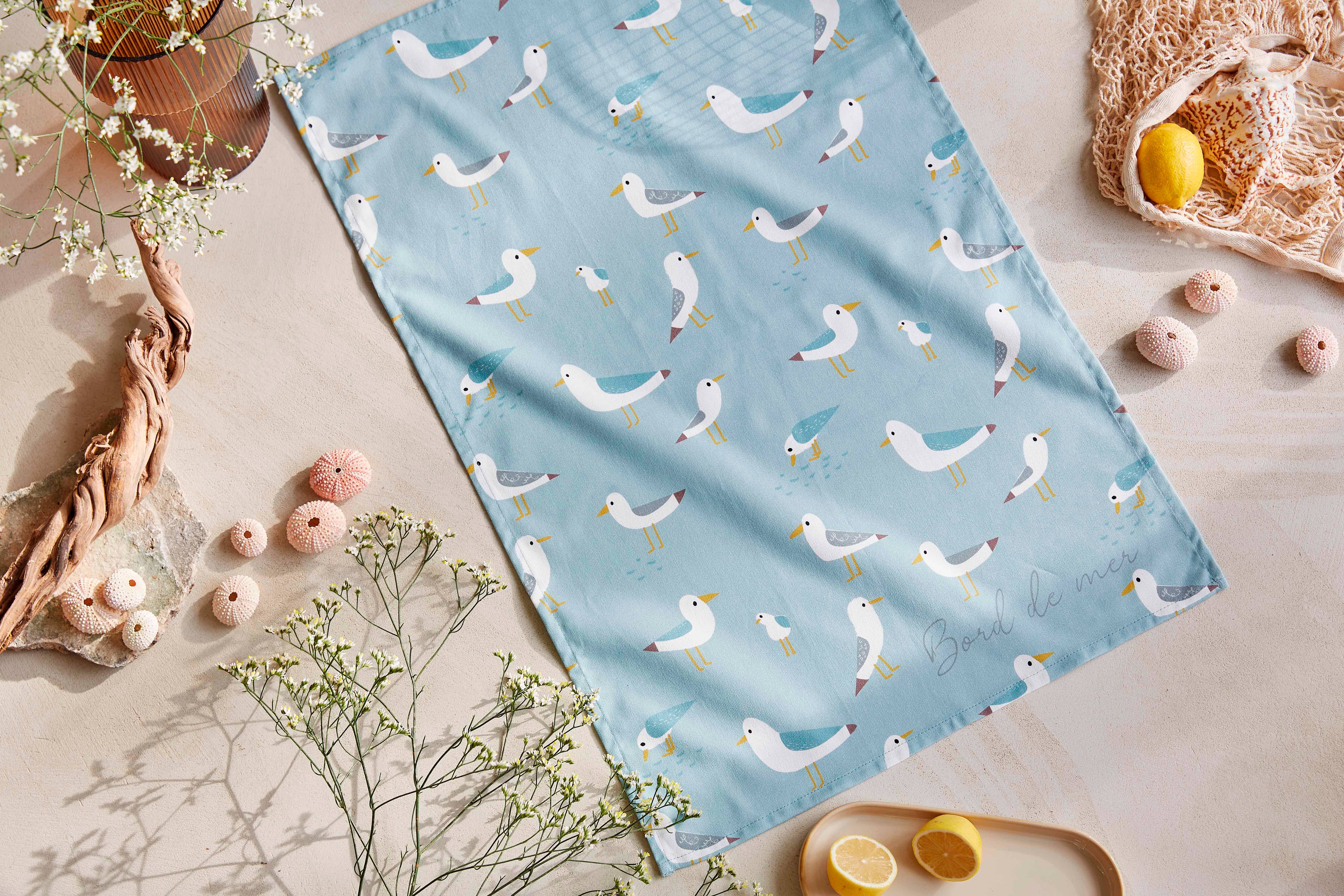 Coucke - Venta al por mayor Paños de cocina - Las gaviotas - paño impreso 50X75 en algodón1