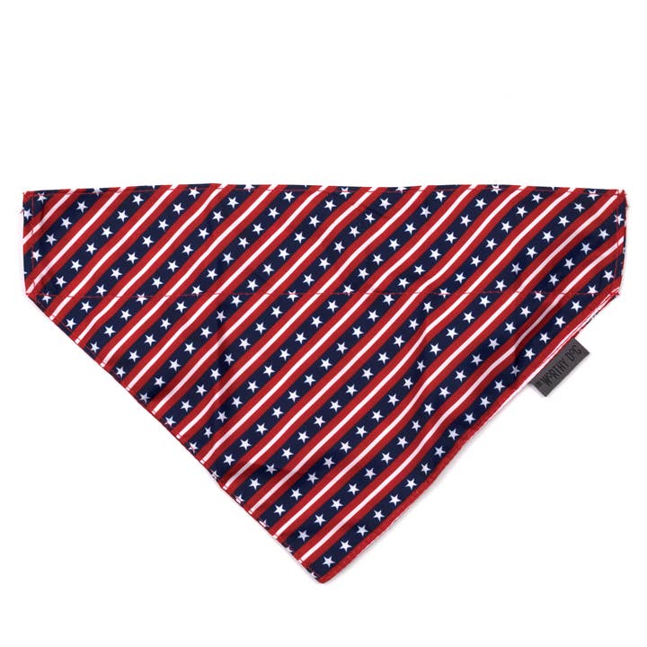 Red White Blue Bias Stars and Stripes Bandana for wholesale on Faire