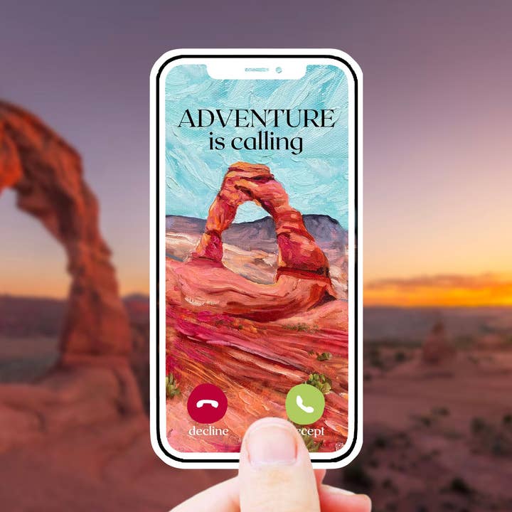 Adventure is Calling Desert Sticker for Water Bottle, Macbook, Computer for wholesale by Studio Katie