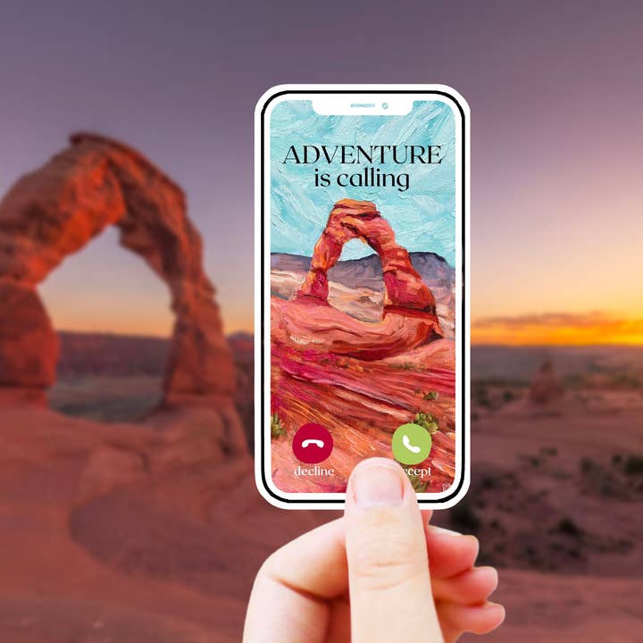 Adventure is Calling Desert Sticker for Water Bottle, Macbook, Computer for wholesale by Studio Katie