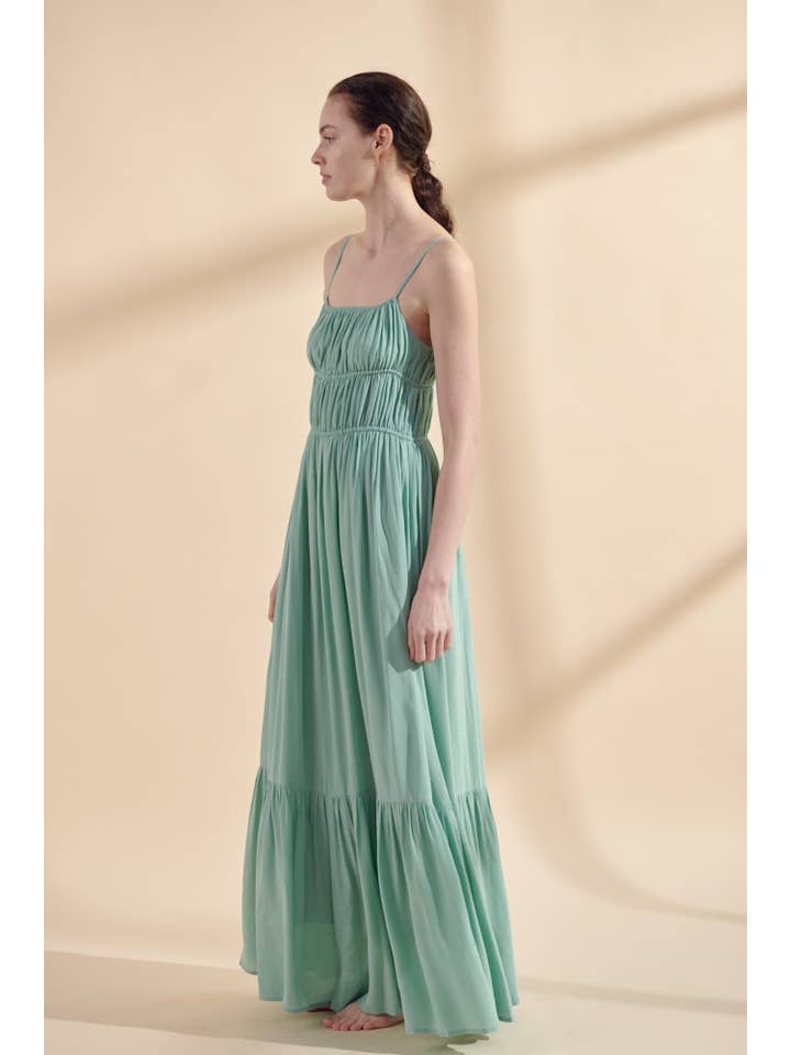 Mint Flounce cami maxi dress for wholesale on Faire