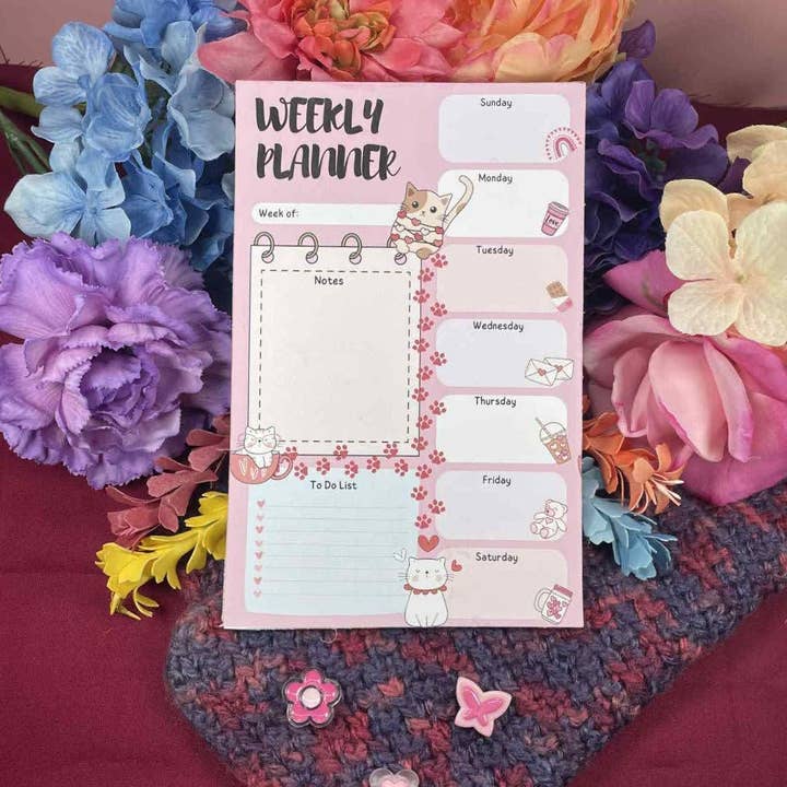 Autumnmist Boutique – wholesale Planner – Tangled in Love Cat Daily Planner Notepad 5.5" x 8.5"1