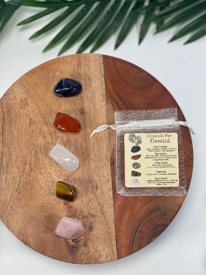 CaNatureLover - Vendita all'ingrosso Pietra/cristallo spirituale - Set cristalli GEMINI, set 5 cristalli ZODIAC HOROSCOPE5