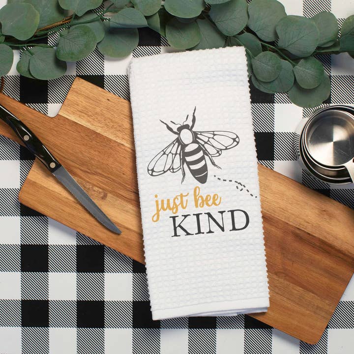 Canary Road - Wholesale Tea Towel - Just Bee Kind Kitchen Towel, Bumblebee Dish Towel, Tea Towel1
