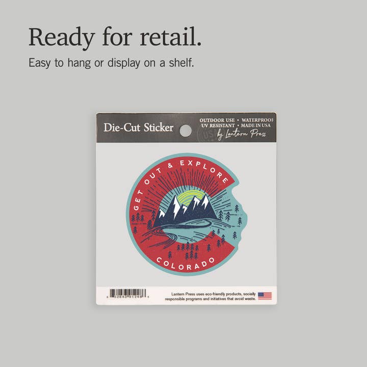 Lantern Press - Wholesale Sticker - STICKERS Colorado, Get Out & Explore, Colorado C13