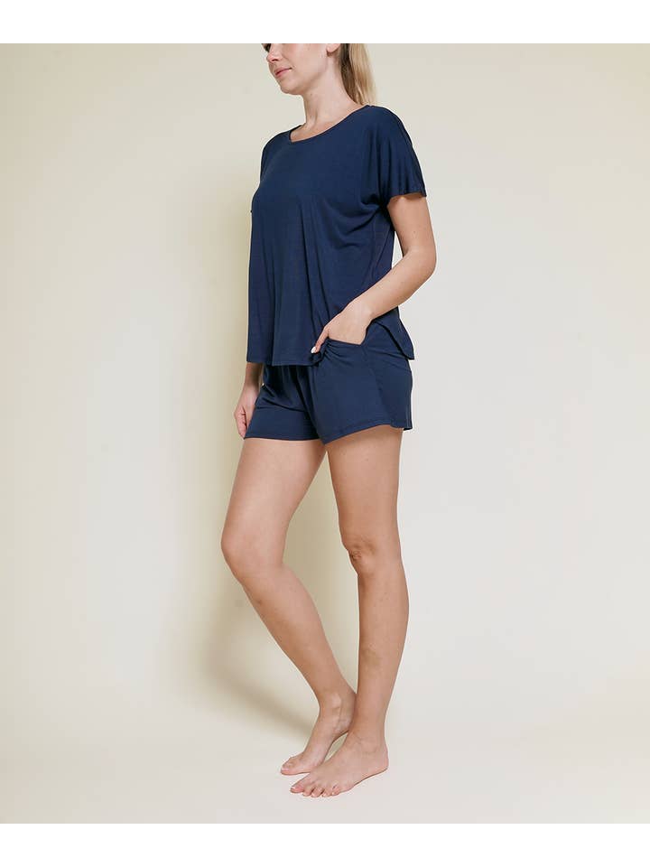 Studio Ko Clothing - Wholesale Lounge Set - Women's - BAMBOO LOUNGE SHORTS SET NEW