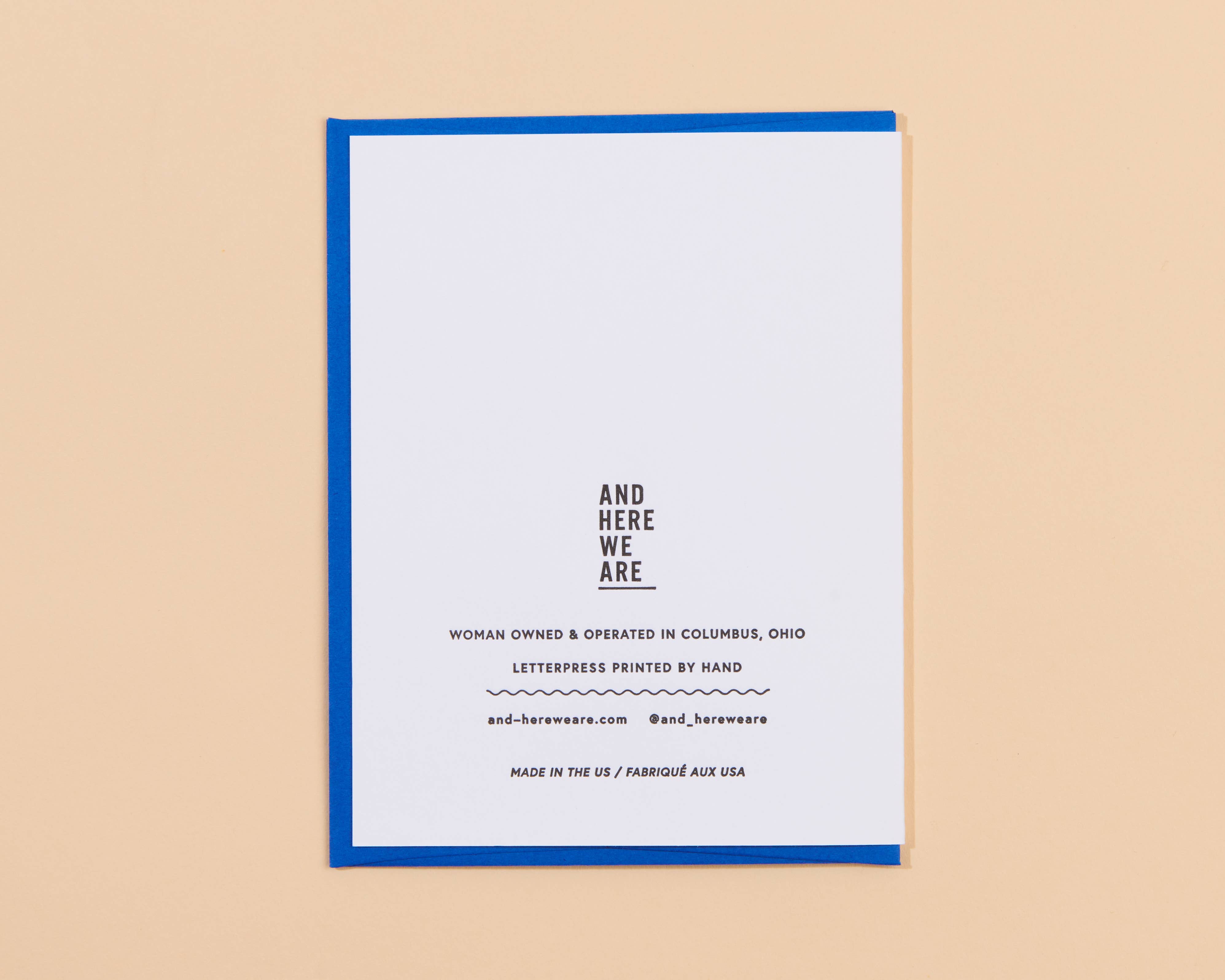 And Here We Are - Wholesale Birthday Card - Birthday Balloons Letterpress Greeting Card- Made in USA1