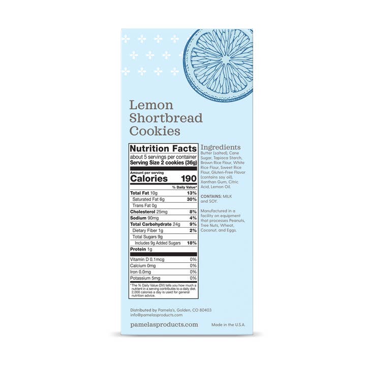 Ancient Harvest and Pamela's - Wholesale Cookie - Pamela's Lemon Shortbread Cookies, 6.25 oz2