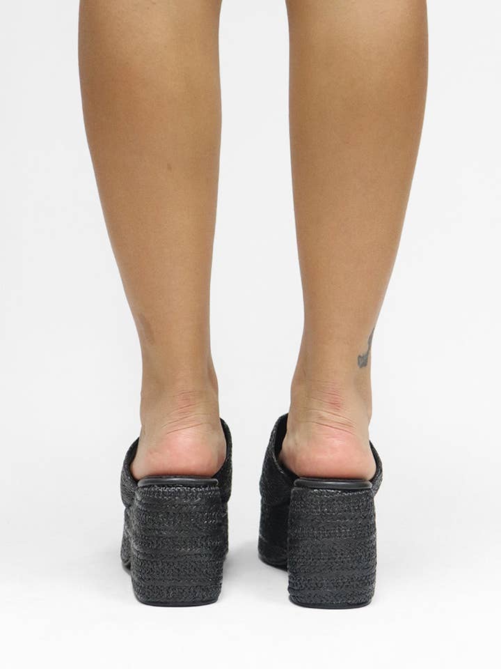 Lemonade Shoes - Wholesale Platform Heels - Women's - MARIE - Raffia Wedge Heel, Chunk Summer Sandal8