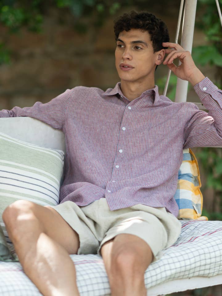 Chemise Nathan en lin pour la vente par Live Linen