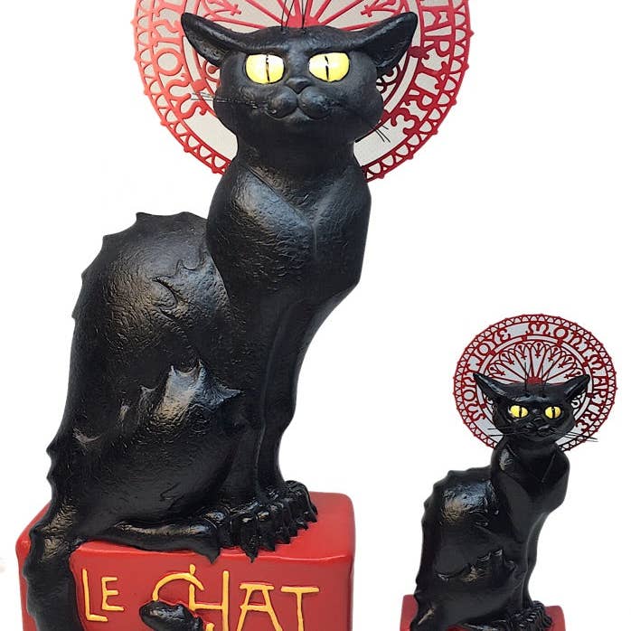 Museum Wholesale Inc - Wholesale Sculpture - Le Chat Noir Black Cat Statue by Steinlen