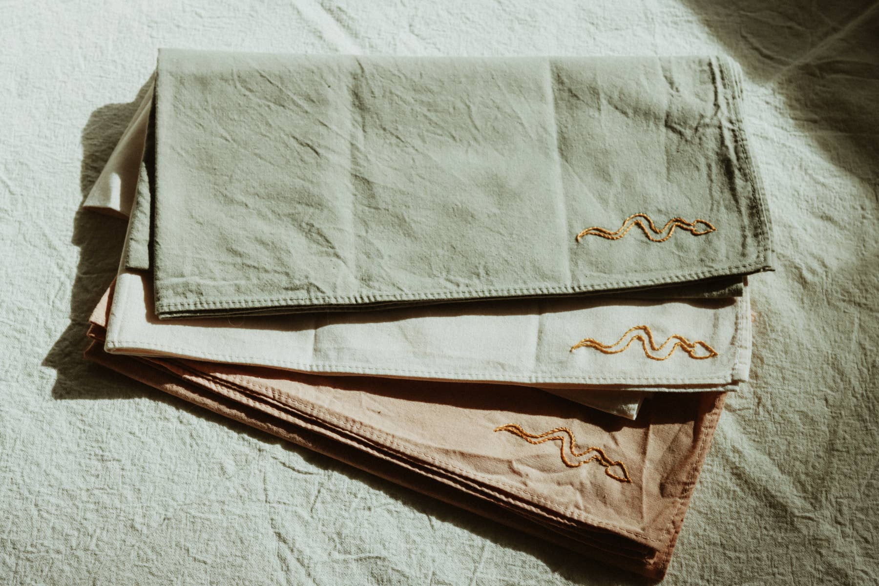 Eloise et moi - Wholesale Bandana - Women's - Hand embroidered DESIERTO cotton bandana, Plant dyed1