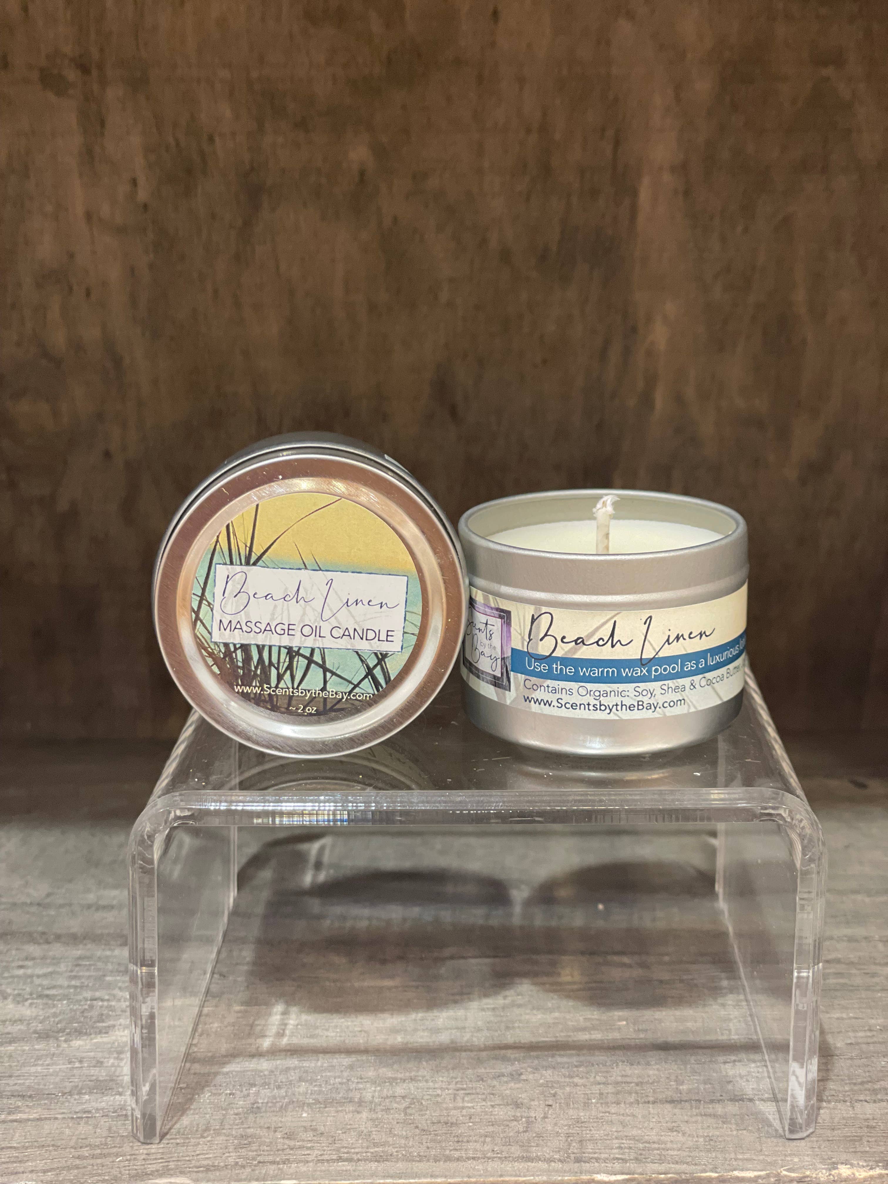 Scents by the Bay - Wholesale Travel Candles - 2 oz Travel Tin: Organic Massage Oil Candle2