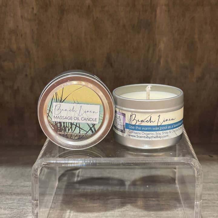 Scents by the Bay - Wholesale Travel Candles - 2 oz Travel Tin: Organic Massage Oil Candle2