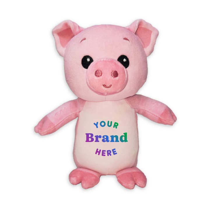 6" Customized Squishy Pig Plush Animal for wholesale by The RGU Group