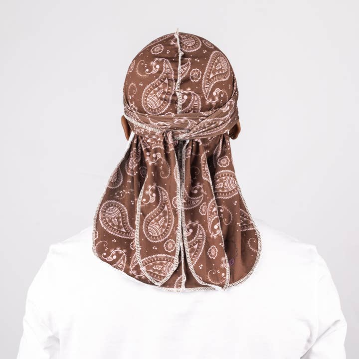 Kembeckled - Wholesale Durag/Wave Cap - Unisex - Durag | Brown Paisley