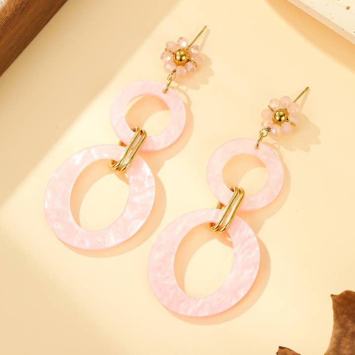 Roze Hars Oorbellen voor wholesale door JOYA