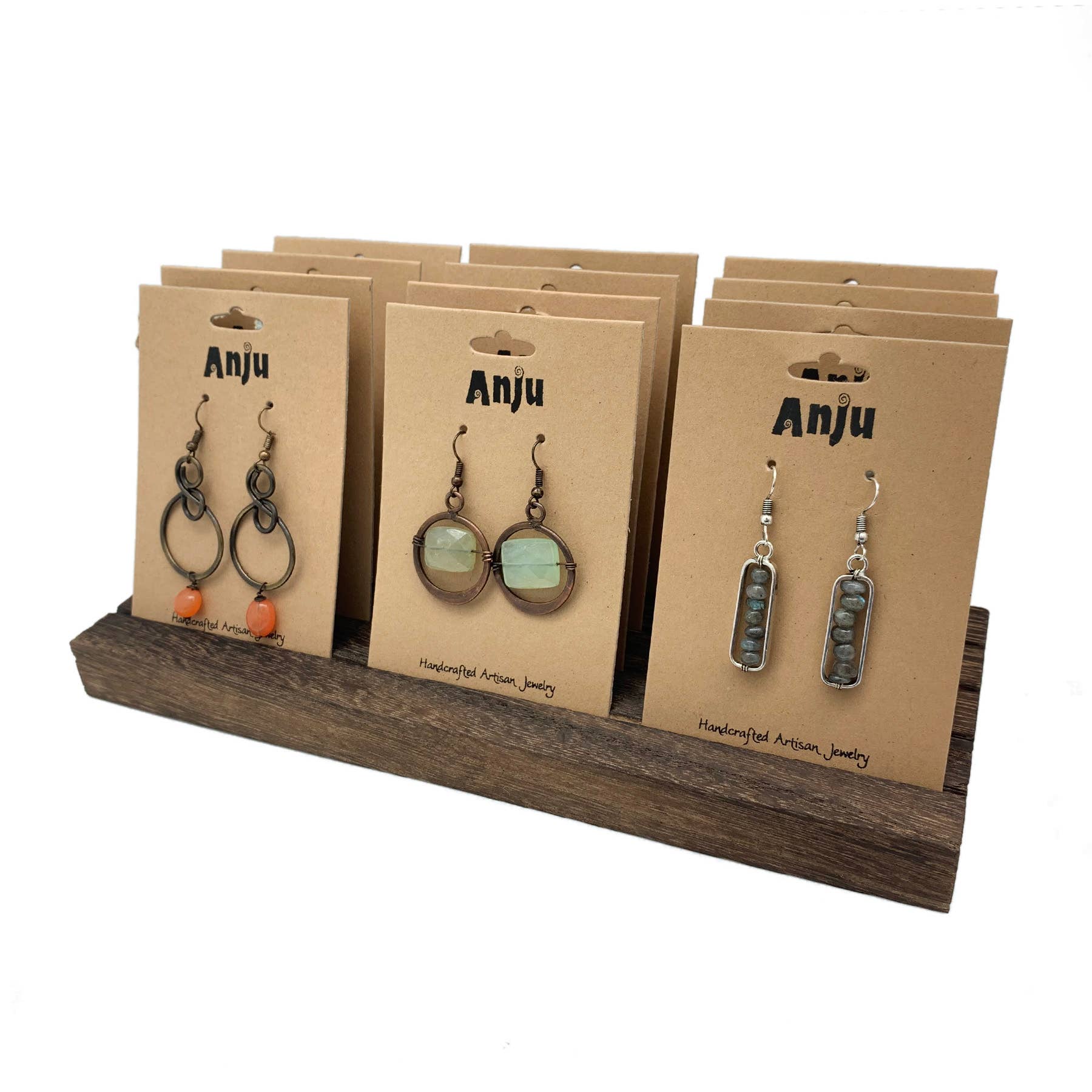 Anju Jewelry – Großhandel Schmuckständer & -display – Geschlitztes kardiertes Ohrring- oder Halsketten-Display — hält 12 Karten3