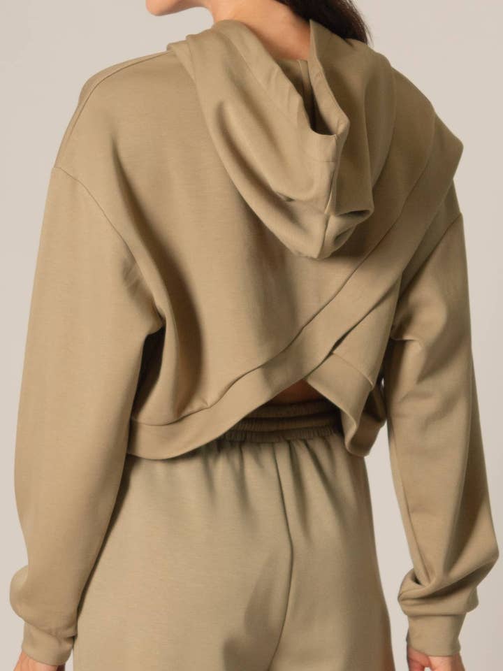 P. CILL - Wholesale Hoodie - Women's - P. CILL Butter Modal Cropped Hoodie Top