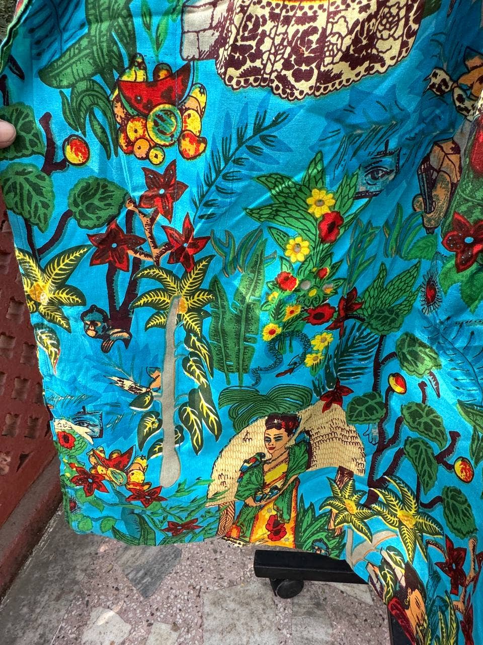 bhavnas boutique - Wholesale Kaftan - Women's - Sky Blue Cotton Kaftan Frida Kahlo Printed Sleepwear Kaftan3