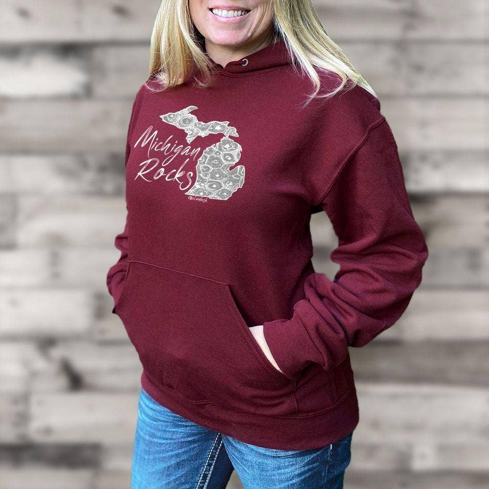 LIVNFRESH - Wholesale Hoodie - Women's - "Michigan Rocks Petoskey Stone" Relaxed Fit Classic Hoodie1
