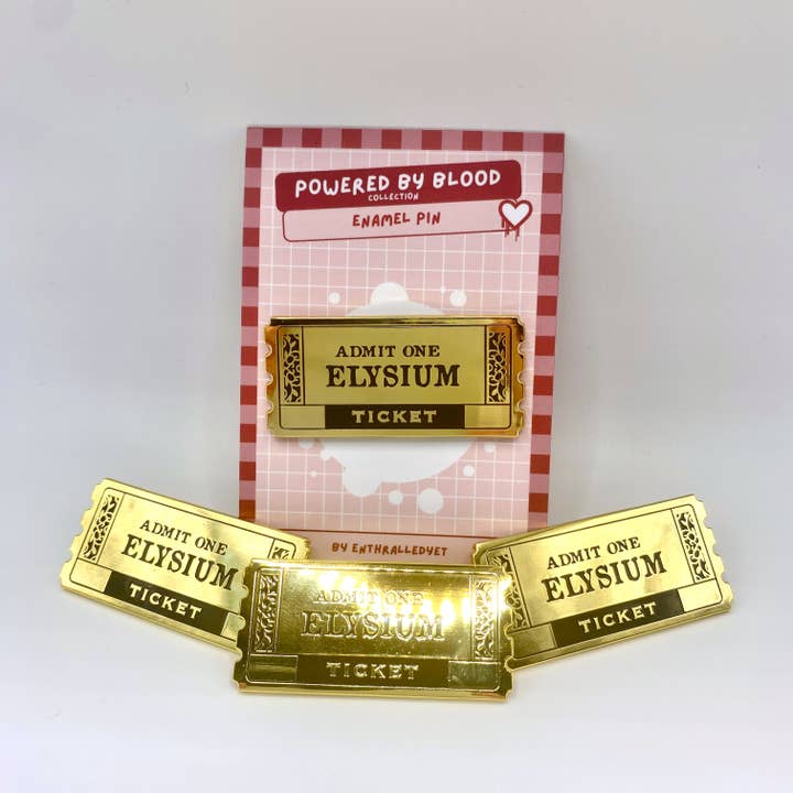 Elysium Ticket - Gothic Enamel Pin Badge for wholesale by Enthralledyet Illustration