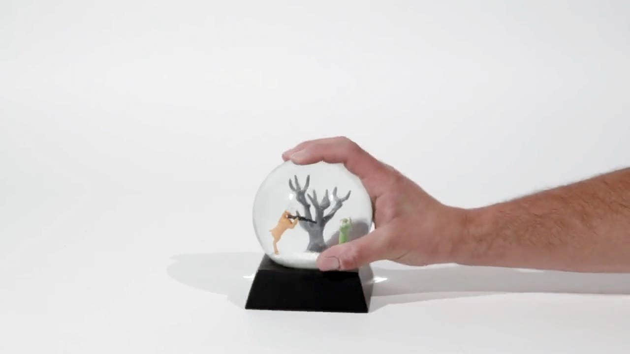 Demented Penguins - Wholesale Snow Globe - "Bambi's Revenge" Snow Globe Deer vs. Hunter Snowglobe3