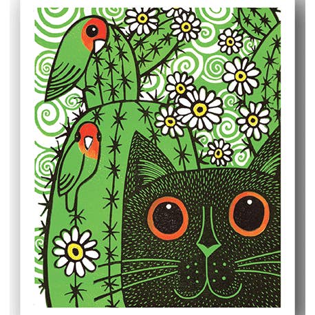 NC005 Kakteen, Papageien und Katzen - Kat Lendacka für den Großhandel von Cardiau Nico Cards