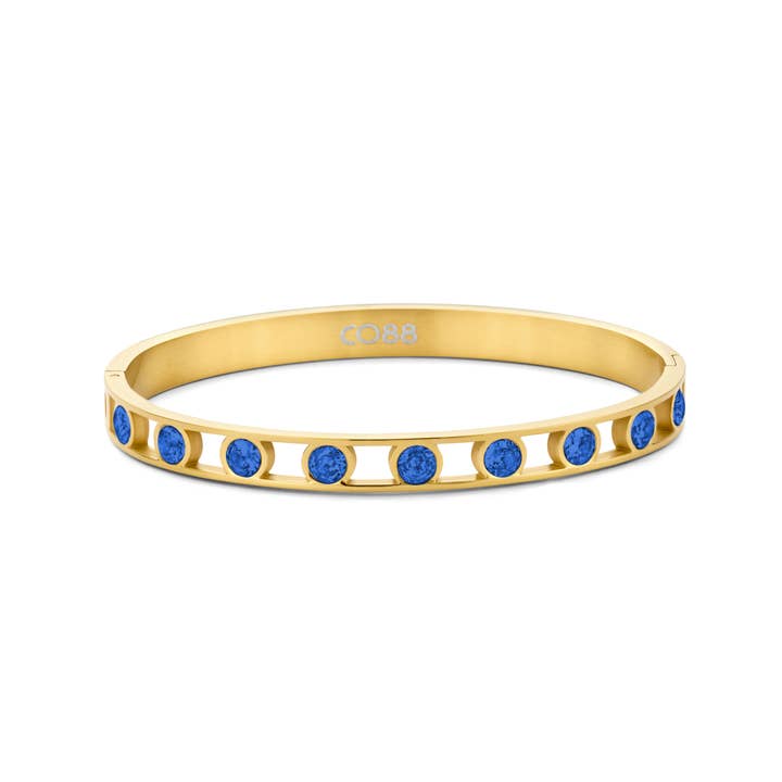 CO88 bangle with sapphire blue cz ipg for wholesale by CO88 Collection