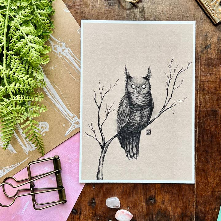 Ugle Art Print for engroshandel hos The Unrefined Crafter