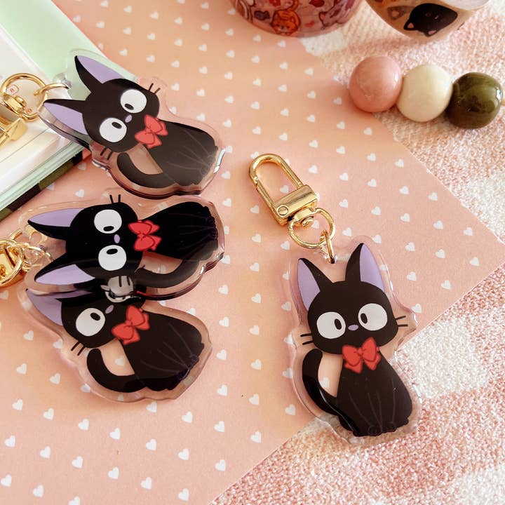 Cherry Rabbit - Wholesale Keychain - Unisex - Studio Ghibli: Jiji Cat Keychain