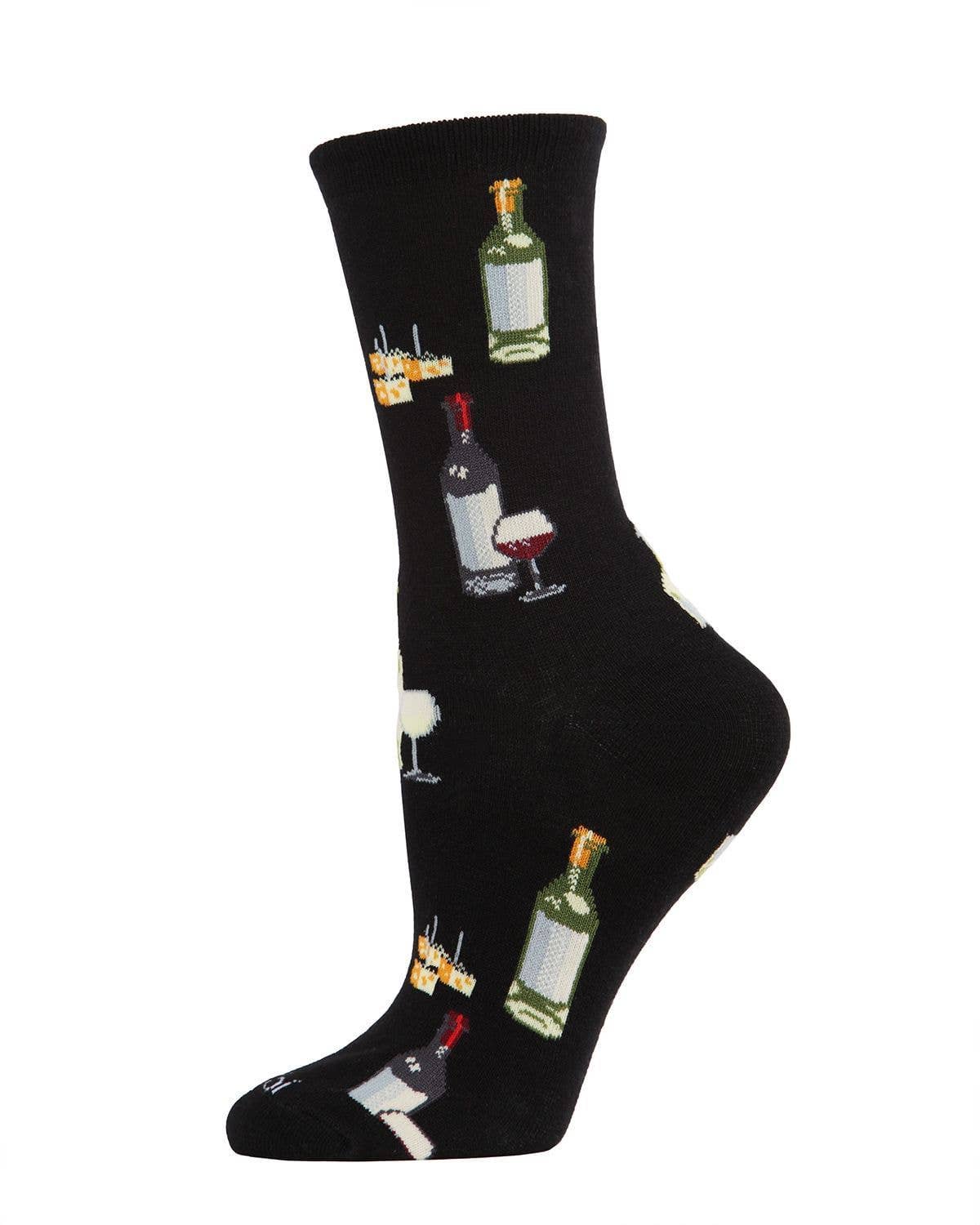 Infinity Classics International Inc. - Wholesale Socks - Women's - MeMoi Wine and Cheese Bamboo Blend Crew Socks1