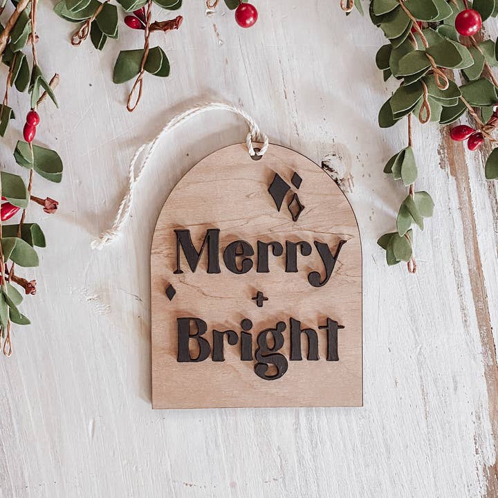 Magnolia Makers - Wholesale Ornament - Merry + Bright 3D Christmas Ornament