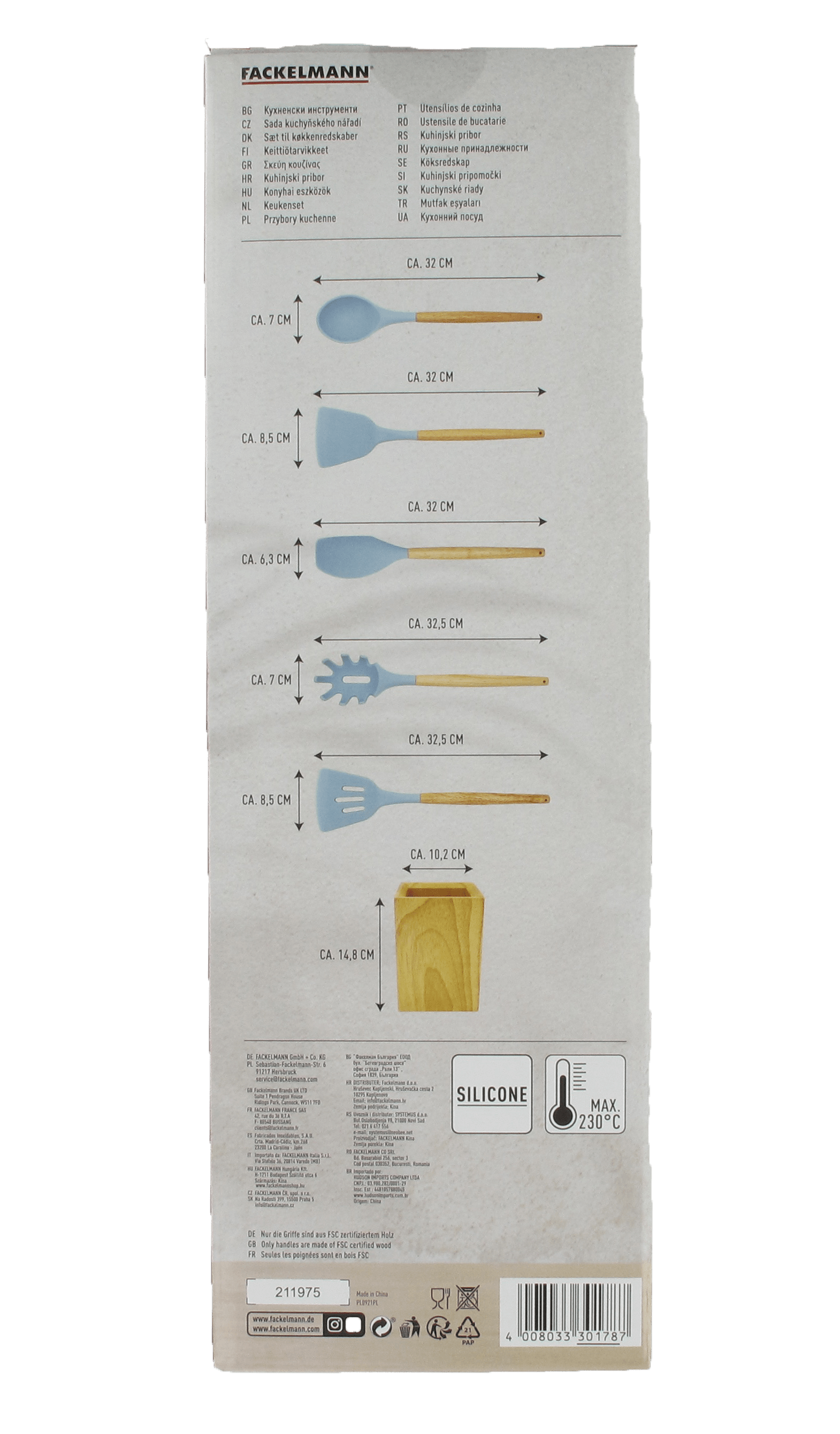 Fackelmann - Wholesale Kitchen Utensil Set - Wooden kitchen utensil set with storage pot7