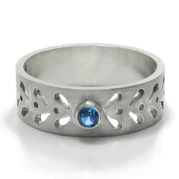 Papir Picado Garland & perle skåret ud Ring for engroshandel hos Kalai Jewelry