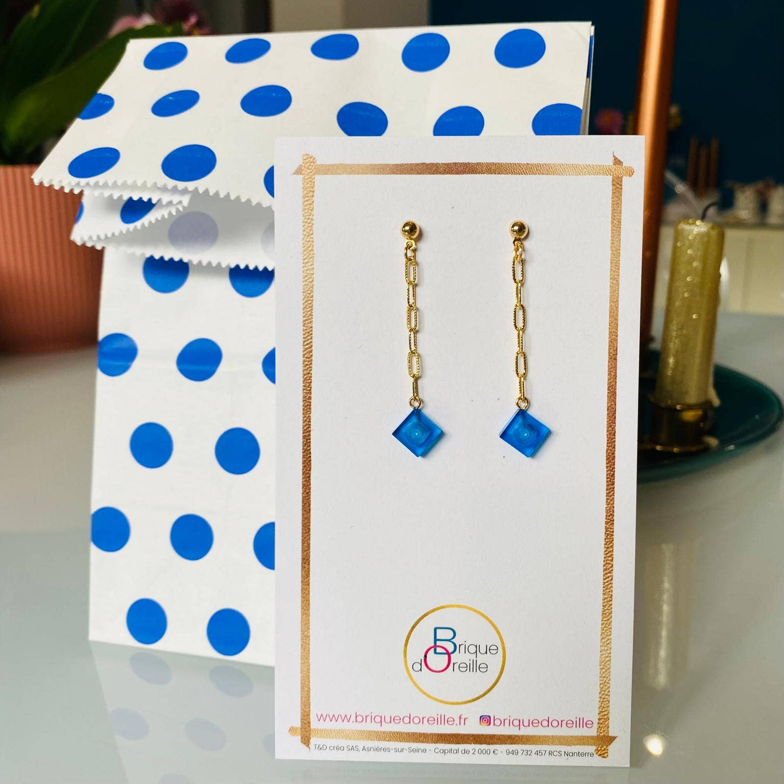 Brique d'Oreille – wholesale Hängande örhängen – Hängande örhängen kedja & Lego®-kloss - Les Virevolteuses14