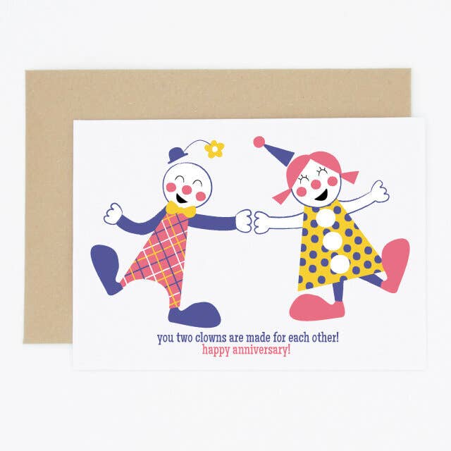 Biglietto anniversario Cirque Clowns per la vendita all'ingrosso da parte di Madame Annie et Fils