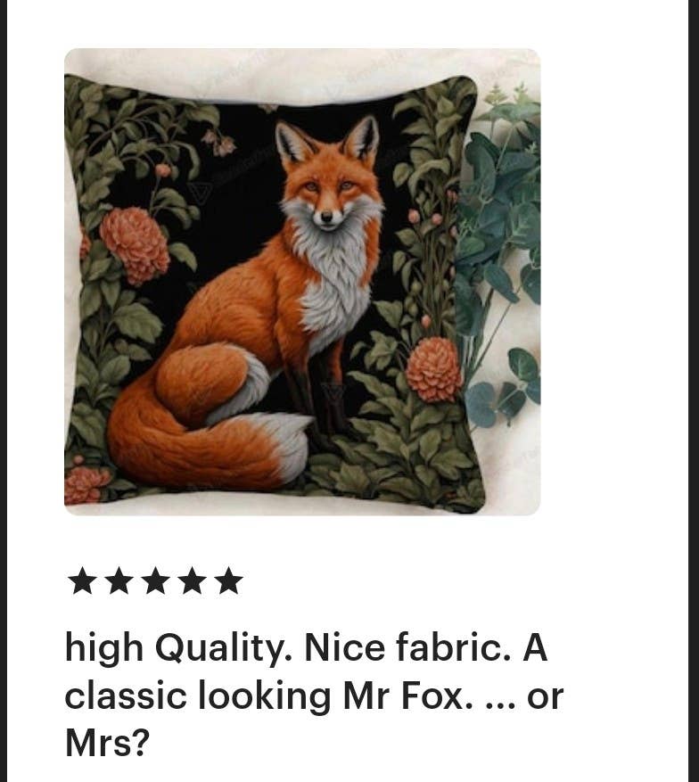 Upside Down Owl Farm - Wholesale Throw/Decorative Pillow - Fox Home Decor, Woodland Fox Pillow, Fox Accent Pillow2