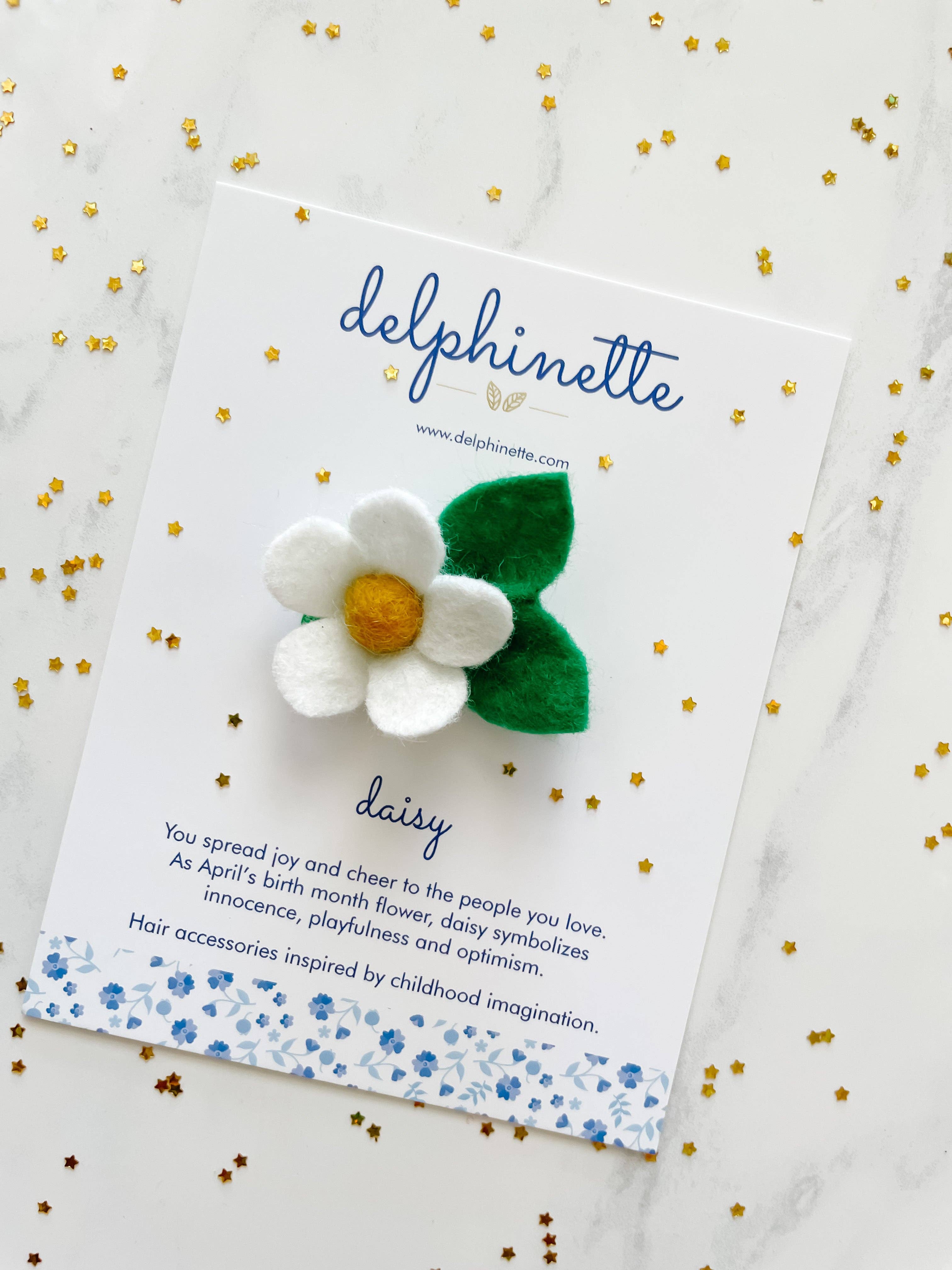 delphinette - Wholesale Hair Tie - Kids - Daisy Hair Tie l April Birth Month Flower1