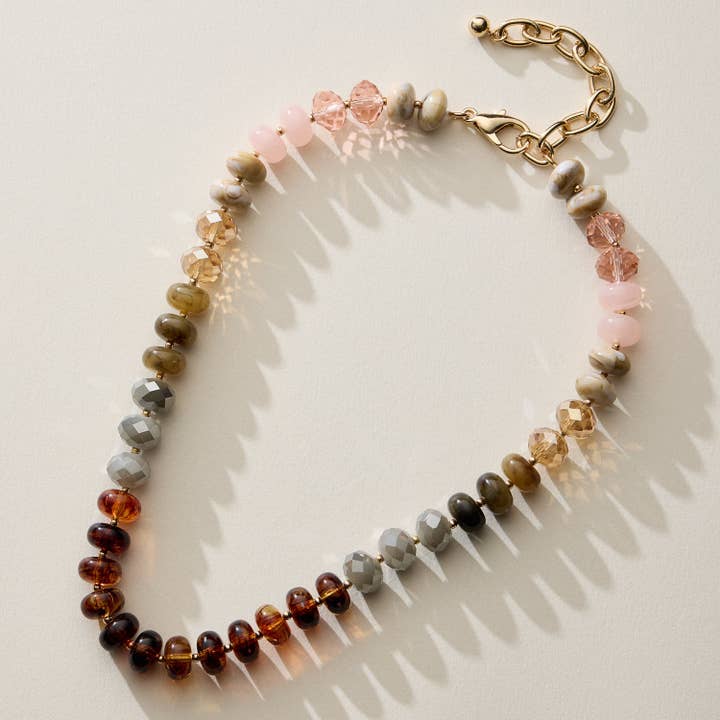 Mixed Bead Short Necklace with Adjustable Length for wholesale by Lilla Haven