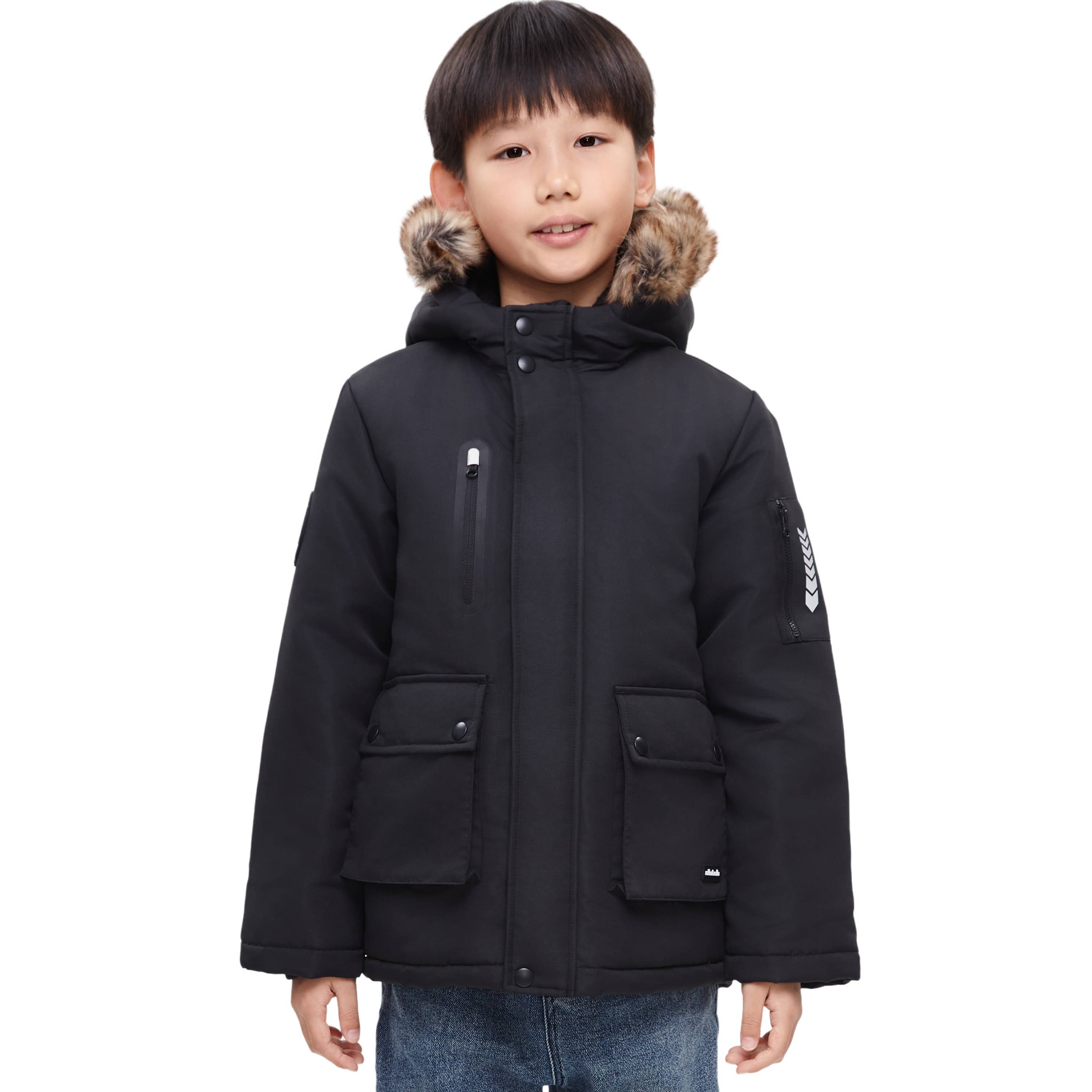 Rokka & Rolla - Wholesale Parka - Kids - Boys' Winter Coat with Faux Fur Hood Parka Jacket25