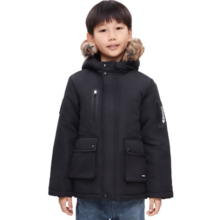 Rokka & Rolla - Wholesale Parka - Kids - Boys' Winter Coat with Faux Fur Hood Parka Jacket25