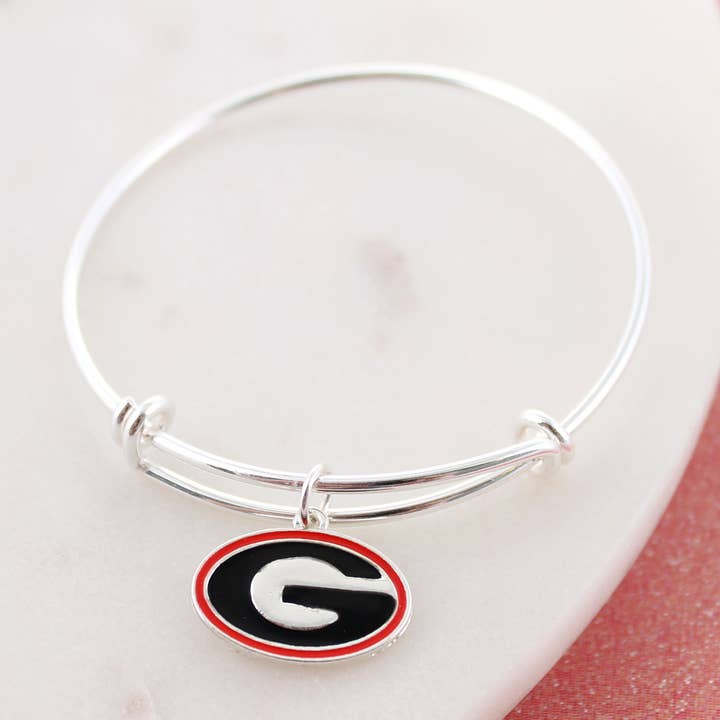 Seasons Jewelry - Wholesale Charm/Dangle Bracelet - Georgia Enamel Logo Wire Bracelet0