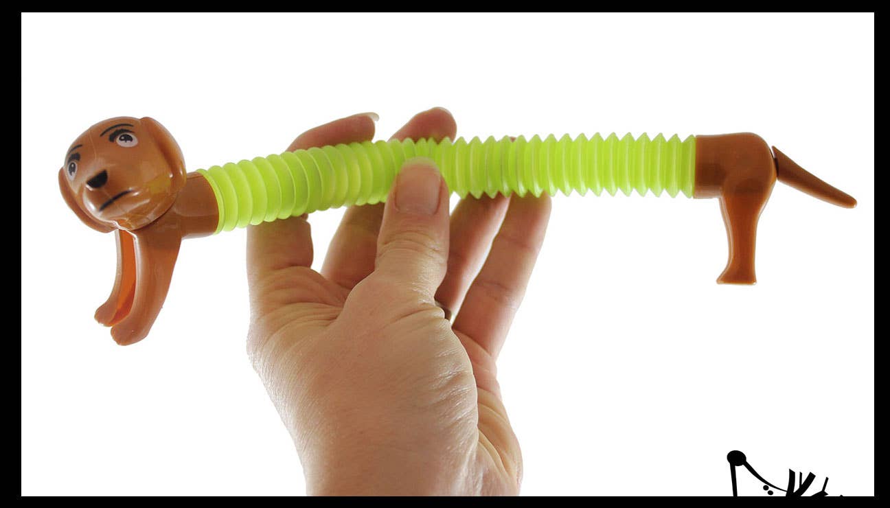 Curious Minds Toys - Venta al por mayor Pelota antiestrés - Niños - 1 bonito perro Weiner para tirar, con cierre a presión, con forma de animal expandible y flexible3