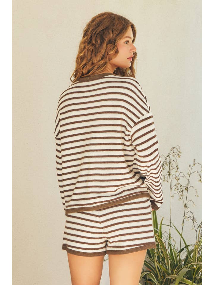 Mustard Seed - Vendita all'ingrosso Cardigan - Donna - CARDIGAN TESTURIZZATO A RIGHE ORIZZONTALI12