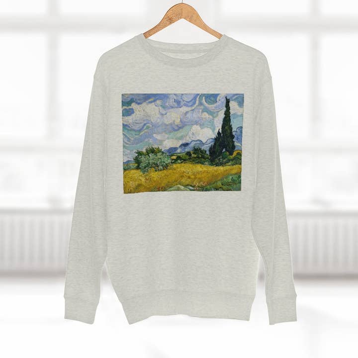 Hvedemark med cypresser Crewneck Sweatshirt for engroshandel hos Random Pieces of 8