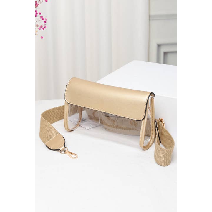 Hana - Wholesale Crossbody Bag - Women's - Solid Trim Clear Stadium Crossbody Bag7