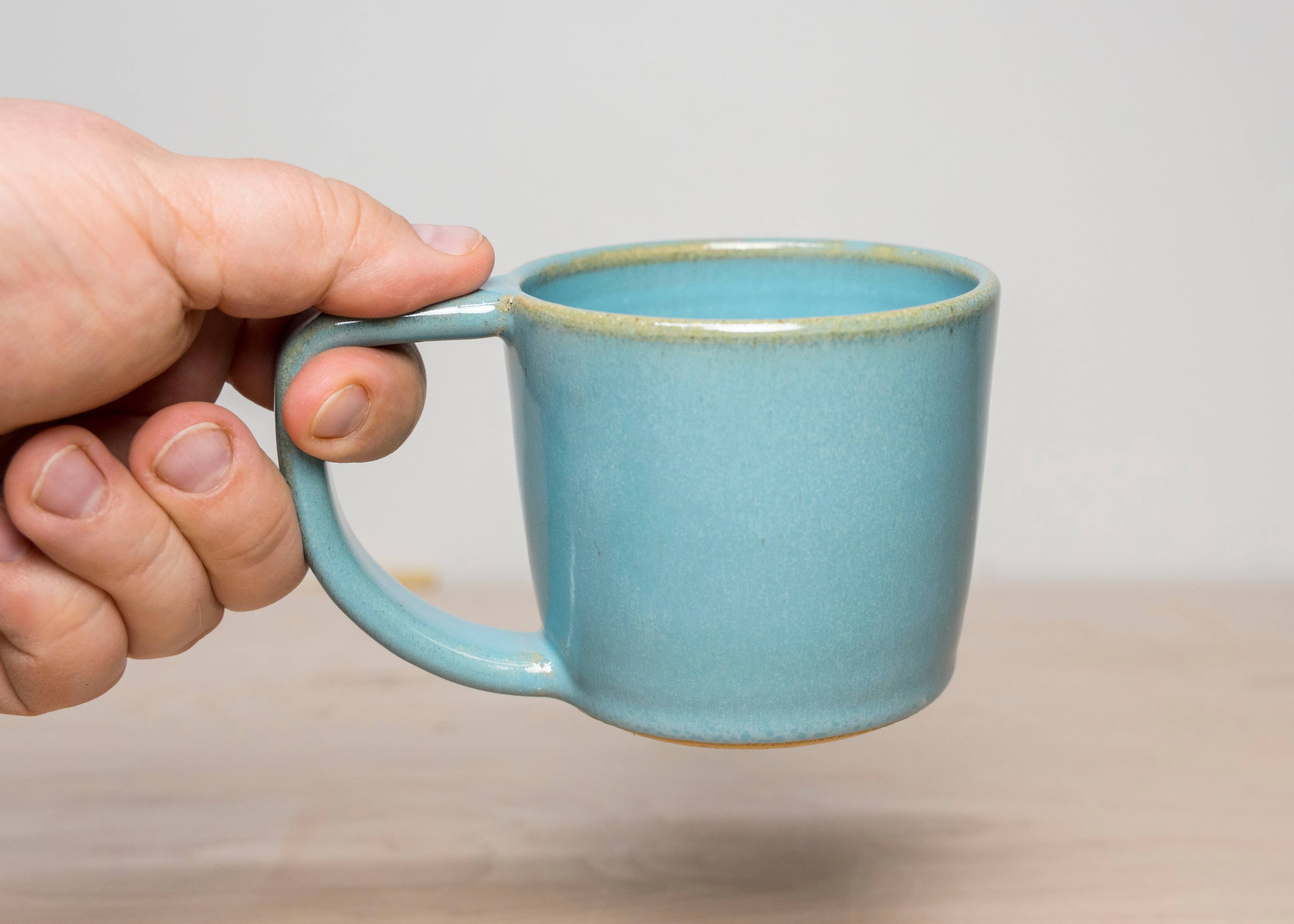 Harper and Co. - Vente Tasse à café - Tasse Moyenne Faite à la Main en Turquoise Semi-satiné - Taille Moyenne7